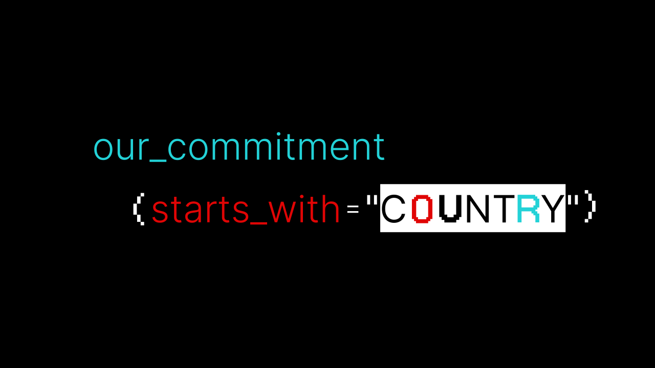 our commitment starts with country