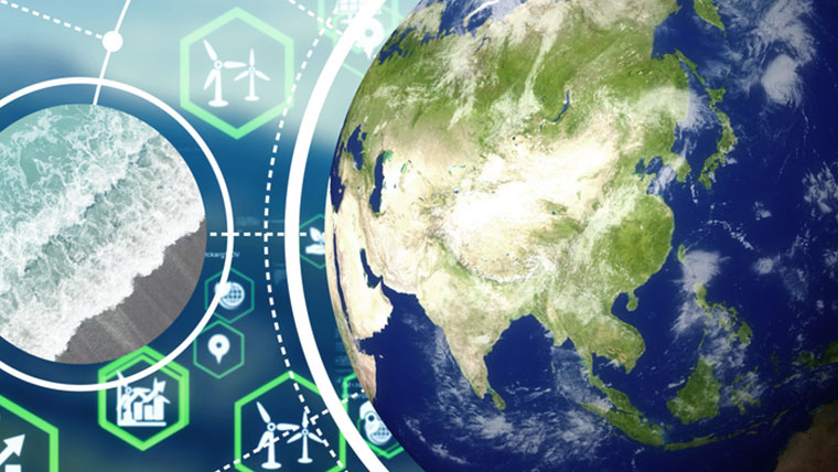 globe with abstract pattern