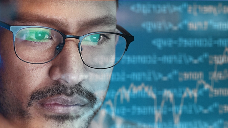 man working on laptop