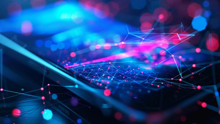 abstract 5g image with mobile phone