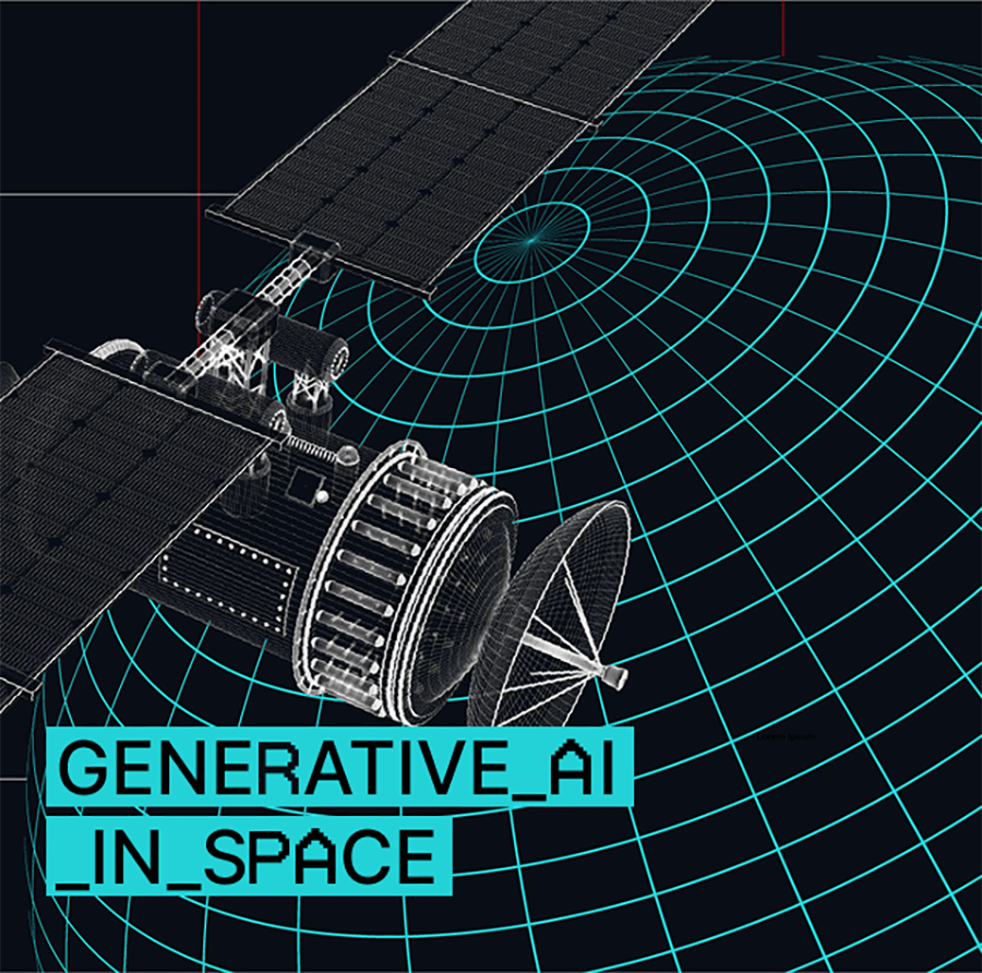 3d model of sattelite over a globe with a grid