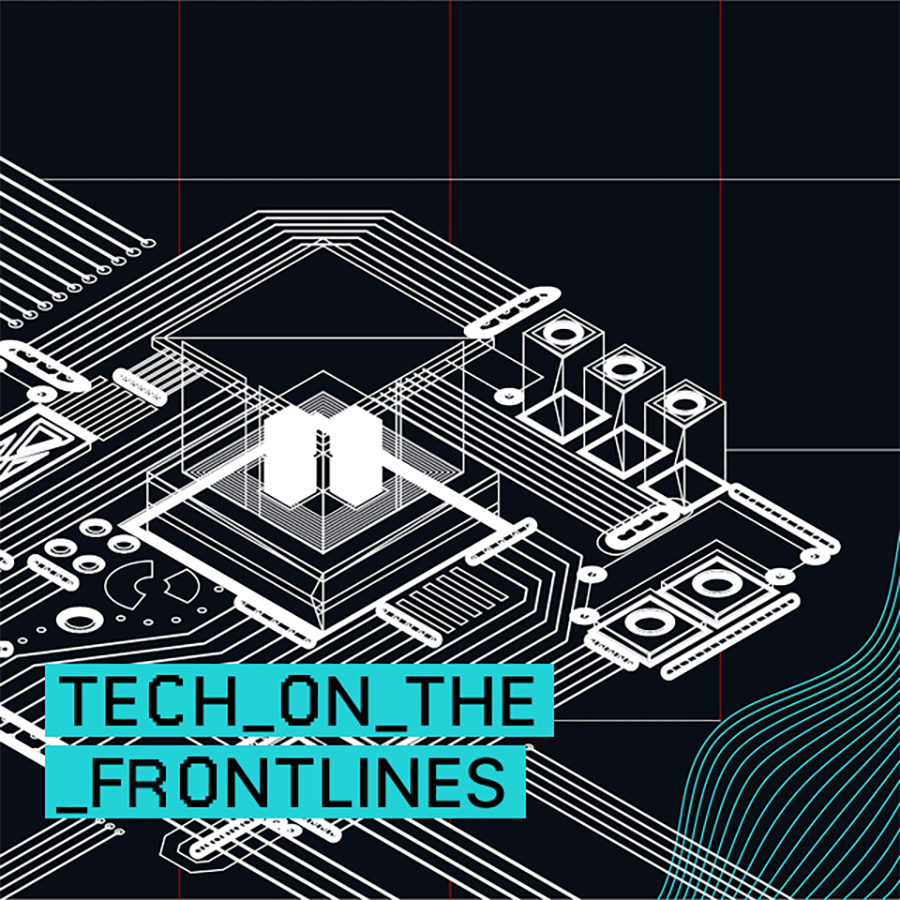 abstract grid with text overlay