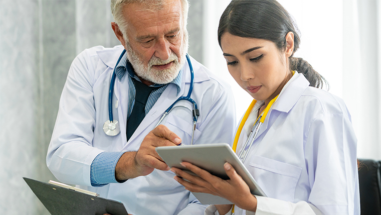 healthcare workers working