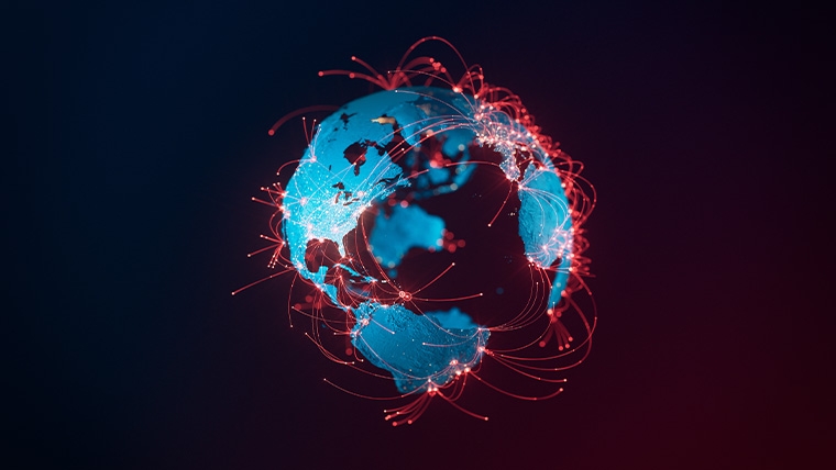 globe image red lines